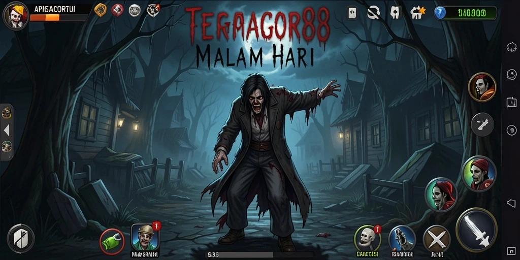 Tampilan gameplay APIGACOR88 dengan suasana Horror yang mencekam.