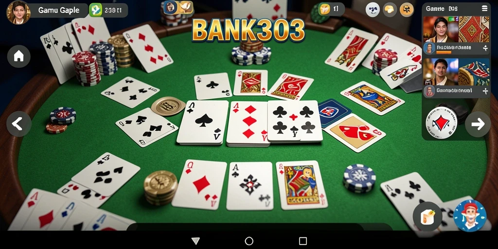 Tampilan gameplay seru Gaple di BANK303 dengan pemain yang saling bersaing.