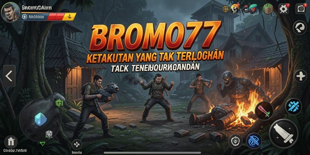 Gameplay menakutkan BROMO77 dengan suasana yang mencekam.