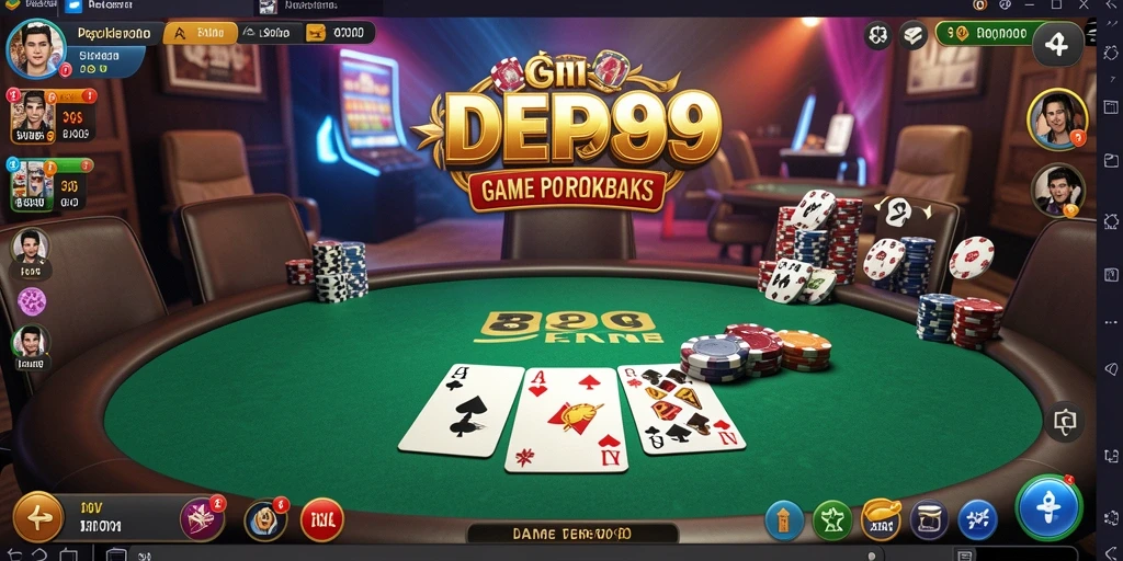 Screenshot utama DEPO89 menampilkan gameplay poker yang seru dan interaktif.