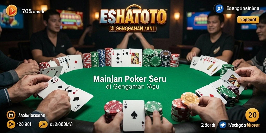 Screenshot ESHATOTO menampilkan gameplay poker yang seru dan mendebarkan.