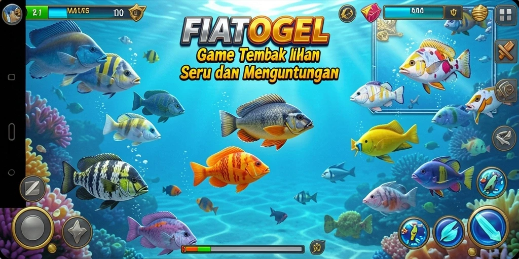 Tampilan gameplay seru Tembak Ikan di FIATOGEL.