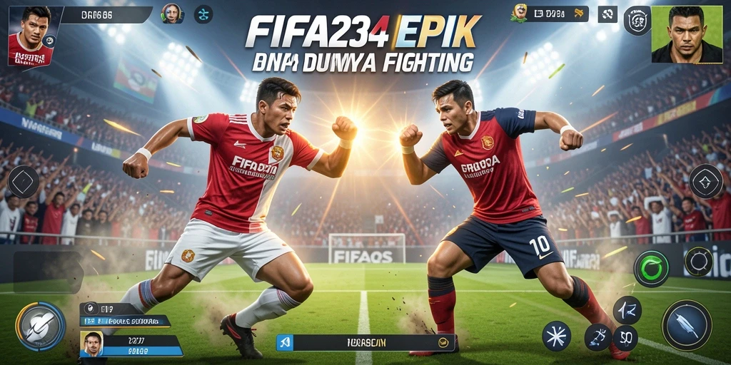 Tangkapan layar FIFA234 menampilkan pertarungan mendebarkan antara karakter-karakter kuat.