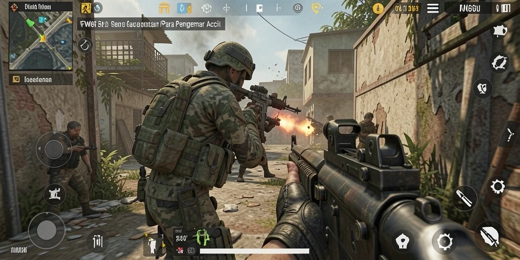 Screenshot menampilkan aksi seru dalam permainan FPS FW66.