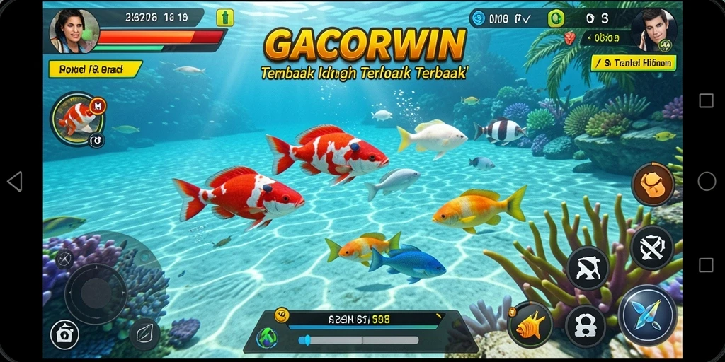 Gameplay seru GACORWIN saat menembak ikan di lautan.