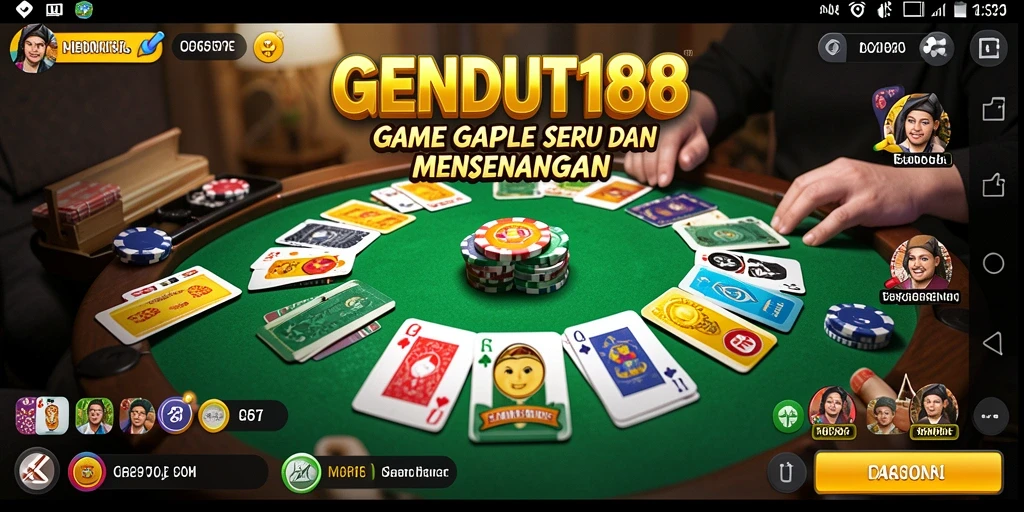 Gameplay GENDUT188 yang seru dalam permainan Gaple.