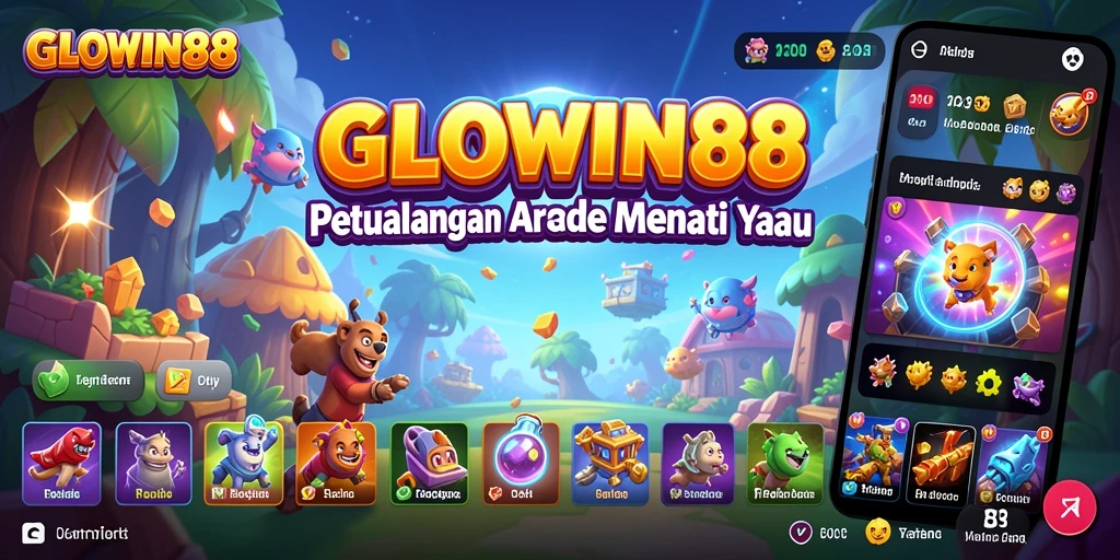 Screenshot GLOWIN88 menampilkan gameplay seru di dalam dunia arcade.