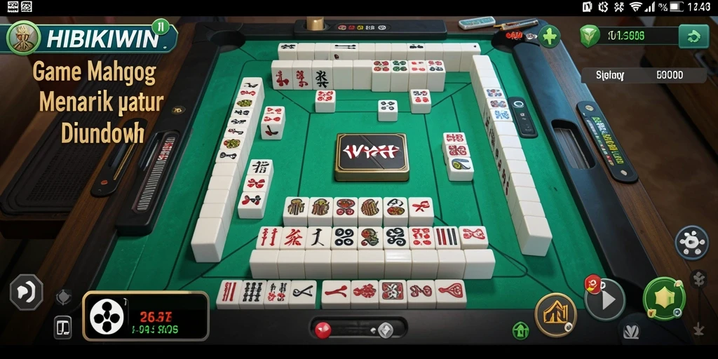Gameplay HIBIKIWIN yang menantang dalam permainan Mahjong.