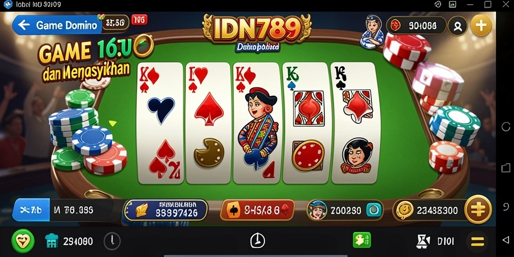 Screenshot utama IDN789 menampilkan gameplay seru permainan Domino.
