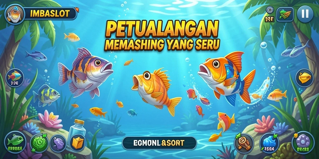 Gameplay seru IMBASLOT menampilkan aksi memancing yang mendebarkan.