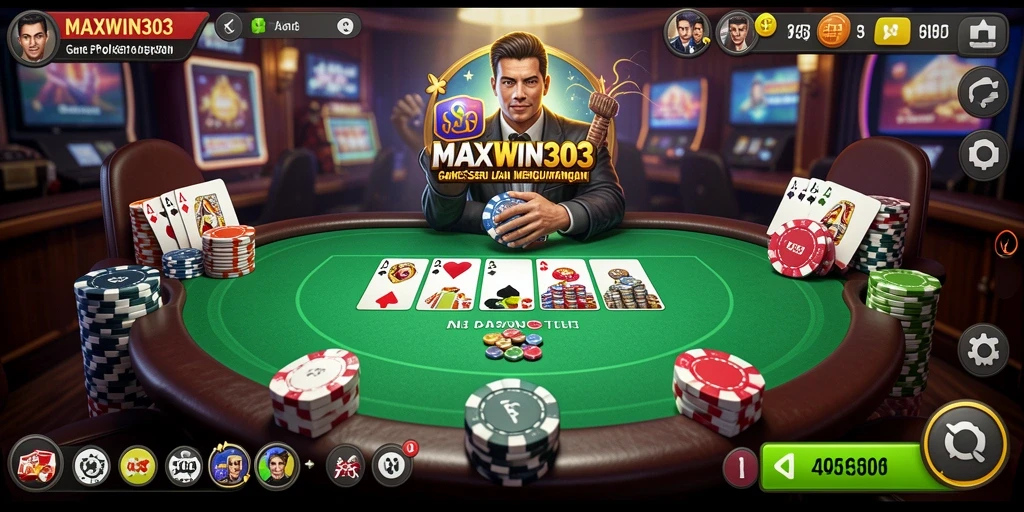 Tampilan menarik dari gameplay Poker di MAXWIN303.