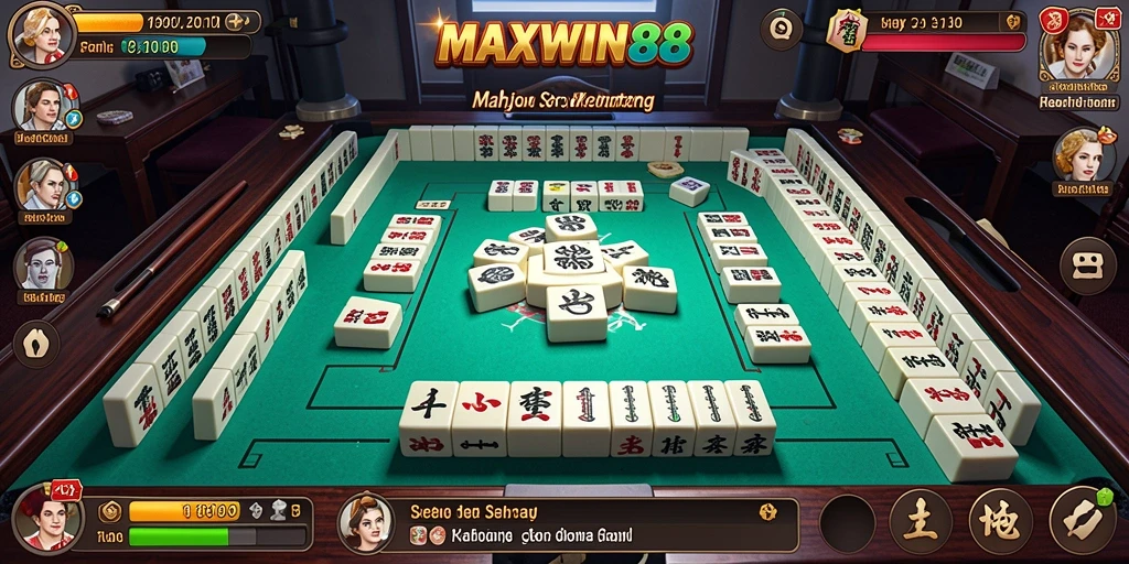 Tampilan gameplay seru MAXWIN88 yang menampilkan tantangan Mahjong.
