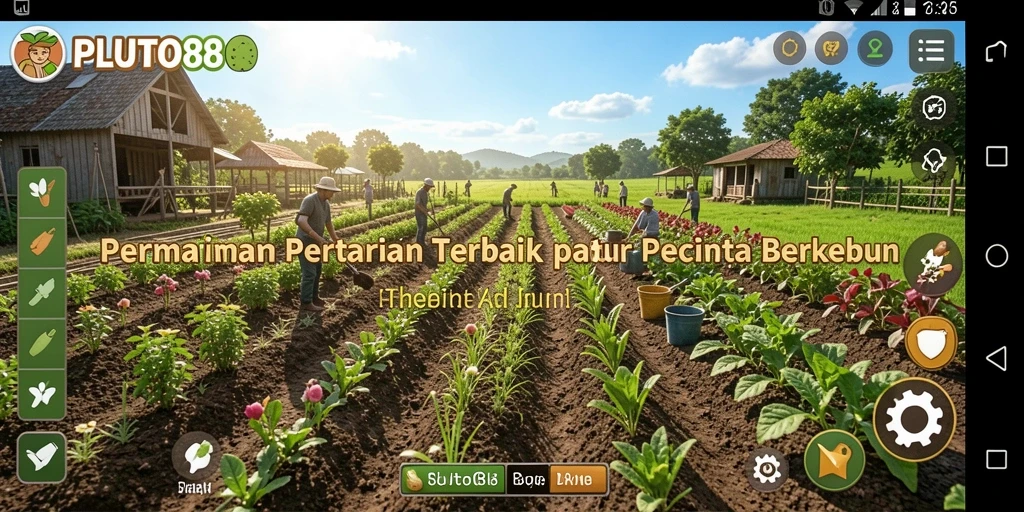 Tampilan menawan dari gameplay pertanian dalam PLUTO88.