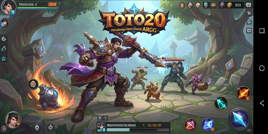 Tampilan gameplay seru dari TOTO20 dengan aksi pertarungan yang mendebarkan.
